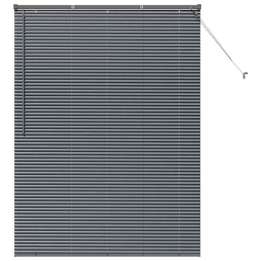 Fensterjalousie mit Vorhängen Manuell Dunkelgrau Aluminium