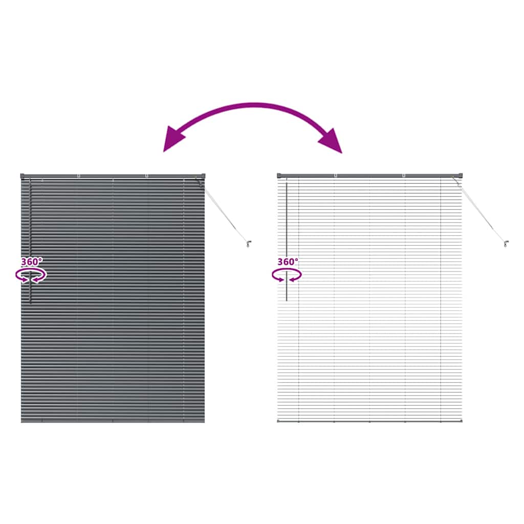 Fensterjalousie mit Vorhängen Manuell Dunkelgrau Aluminium