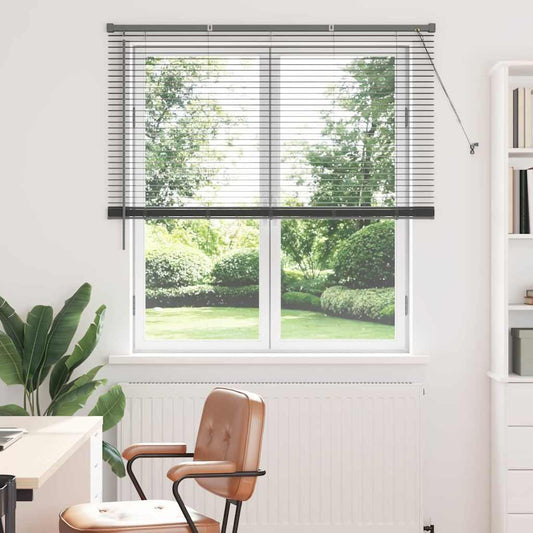 Fensterjalousie mit Vorhängen Manuell Dunkelgrau Aluminium