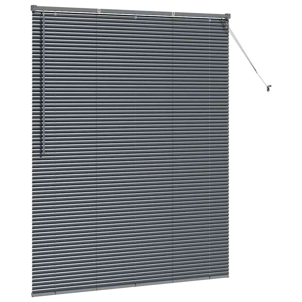Fensterjalousie mit Vorhängen Manuell Dunkelgrau Aluminium