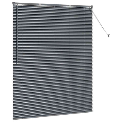 Fensterjalousie mit Vorhängen Manuell Dunkelgrau Aluminium