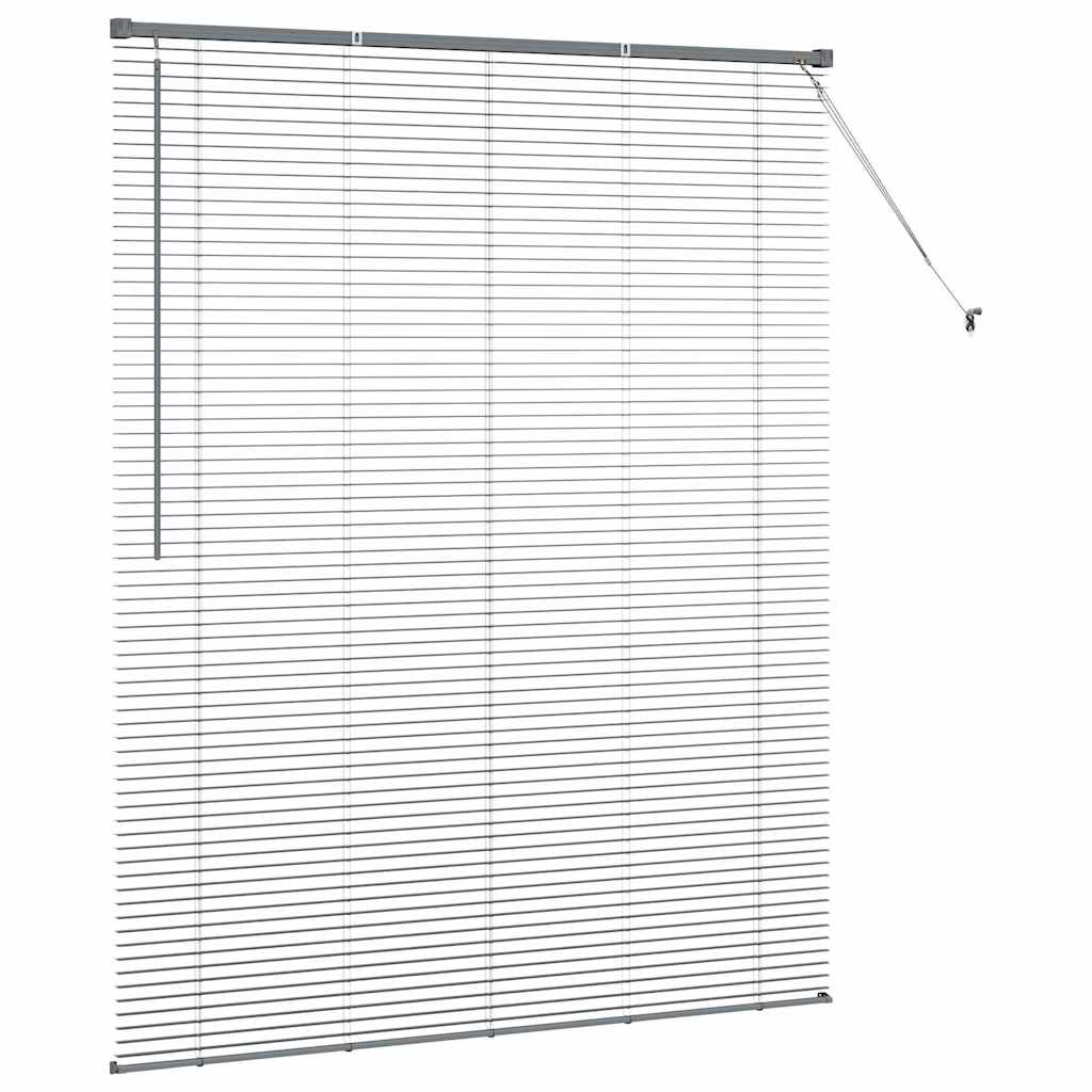 Fensterjalousie mit Vorhängen Manuell Dunkelgrau Aluminium