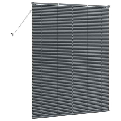 Fensterjalousie mit Vorhängen Manuell Dunkelgrau Aluminium