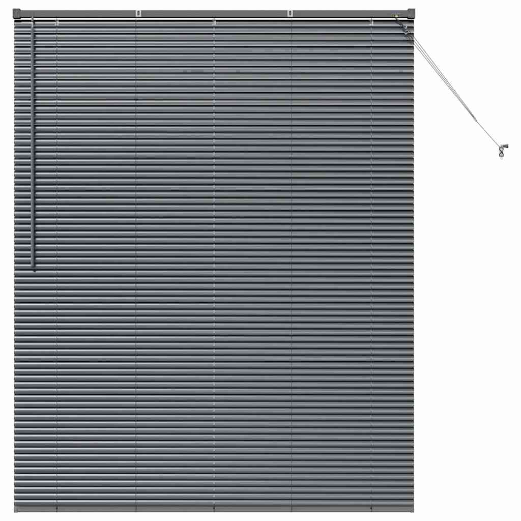 Fensterjalousie mit Vorhängen Manuell Dunkelgrau Aluminium