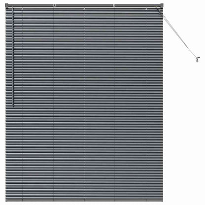 Fensterjalousie mit Vorhängen Manuell Dunkelgrau Aluminium