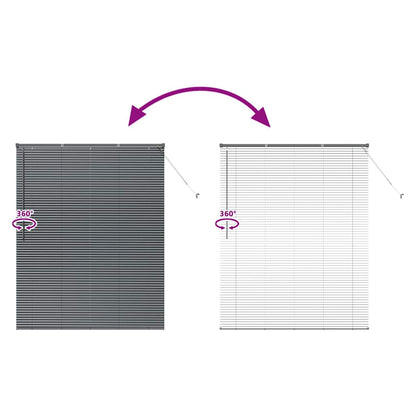 Fensterjalousie mit Vorhängen Manuell Dunkelgrau Aluminium