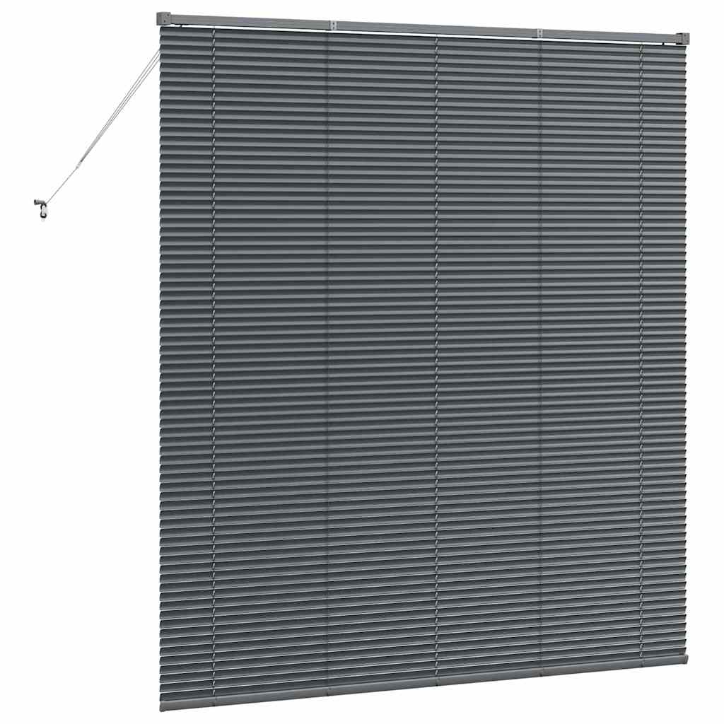 Fensterjalousie mit Vorhängen Manuell Dunkelgrau Aluminium