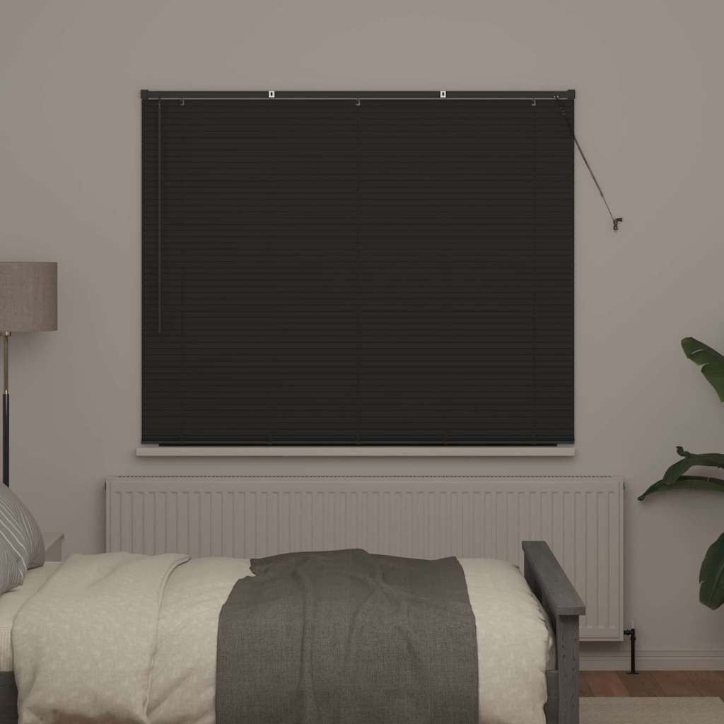 Fensterjalousie mit Vorhängen Manuell Dunkelgrau Aluminium
