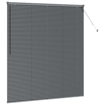Fensterjalousie mit Vorhängen Manuell Dunkelgrau Aluminium