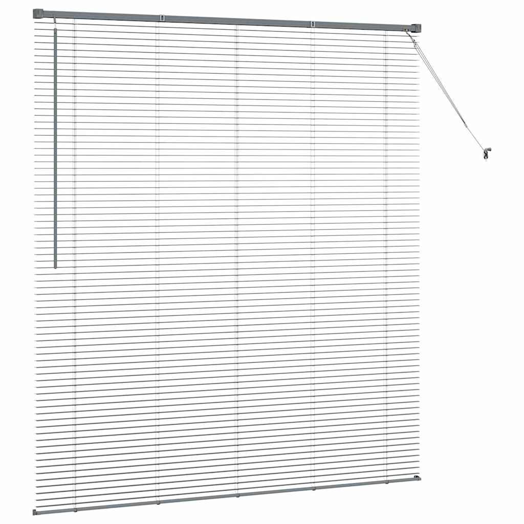Fensterjalousie mit Vorhängen Manuell Dunkelgrau Aluminium