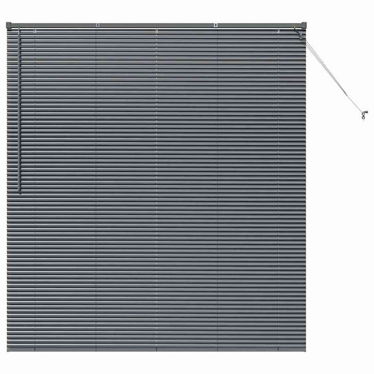 Fensterjalousie mit Vorhängen Manuell Dunkelgrau Aluminium