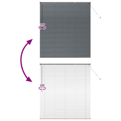 Fensterjalousie mit Vorhängen Manuell Dunkelgrau Aluminium