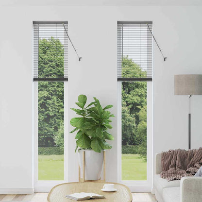 Fensterjalousie mit Vorhängen Manuell Dunkelgrau Aluminium