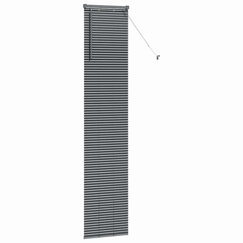 Fensterjalousie mit Vorhängen Manuell Dunkelgrau Aluminium