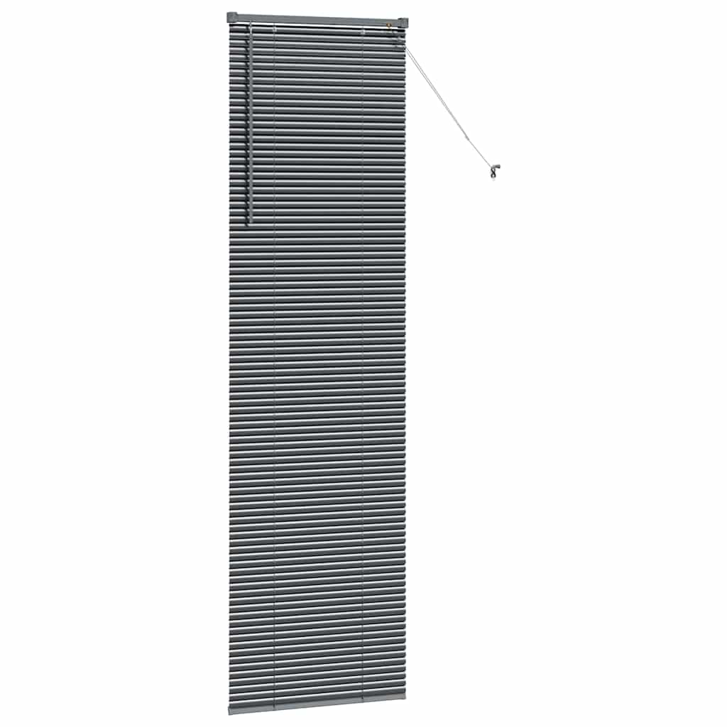 Fensterjalousie mit Vorhängen Manuell Dunkelgrau Aluminium