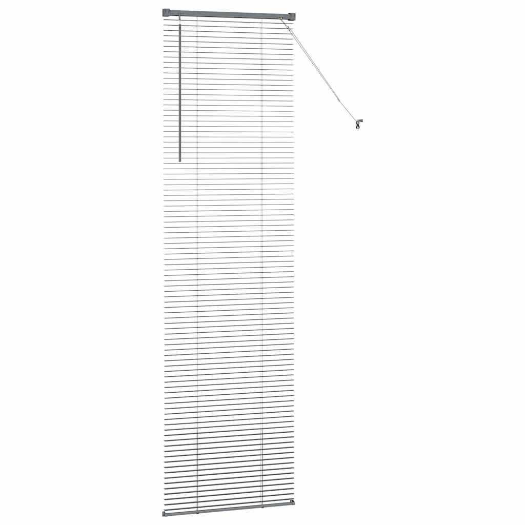 Fensterjalousie mit Vorhängen Manuell Dunkelgrau Aluminium