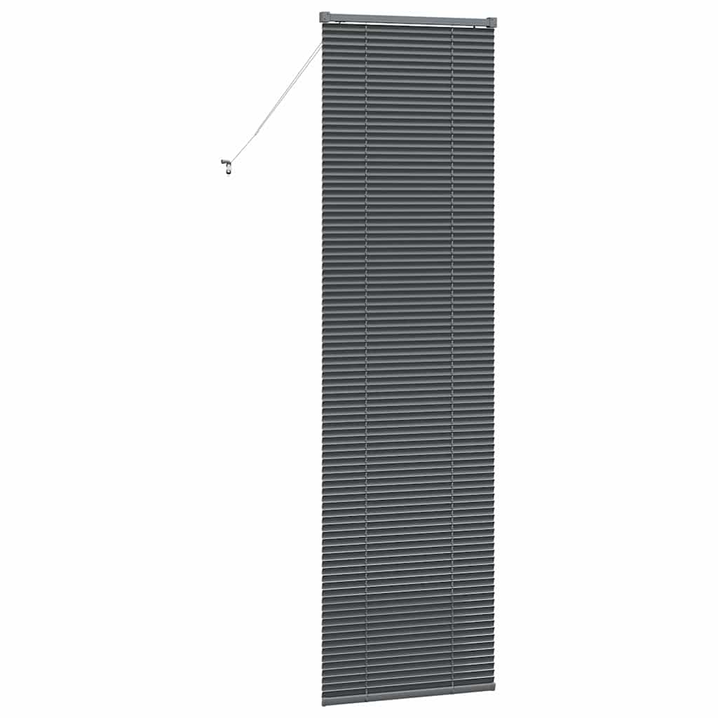 Fensterjalousie mit Vorhängen Manuell Dunkelgrau Aluminium