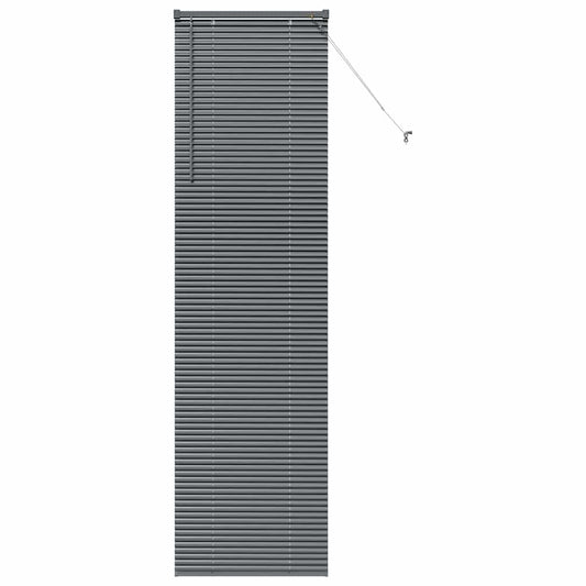 Fensterjalousie mit Vorhängen Manuell Dunkelgrau Aluminium
