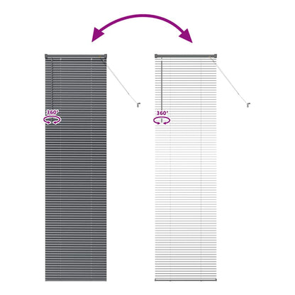 Fensterjalousie mit Vorhängen Manuell Dunkelgrau Aluminium