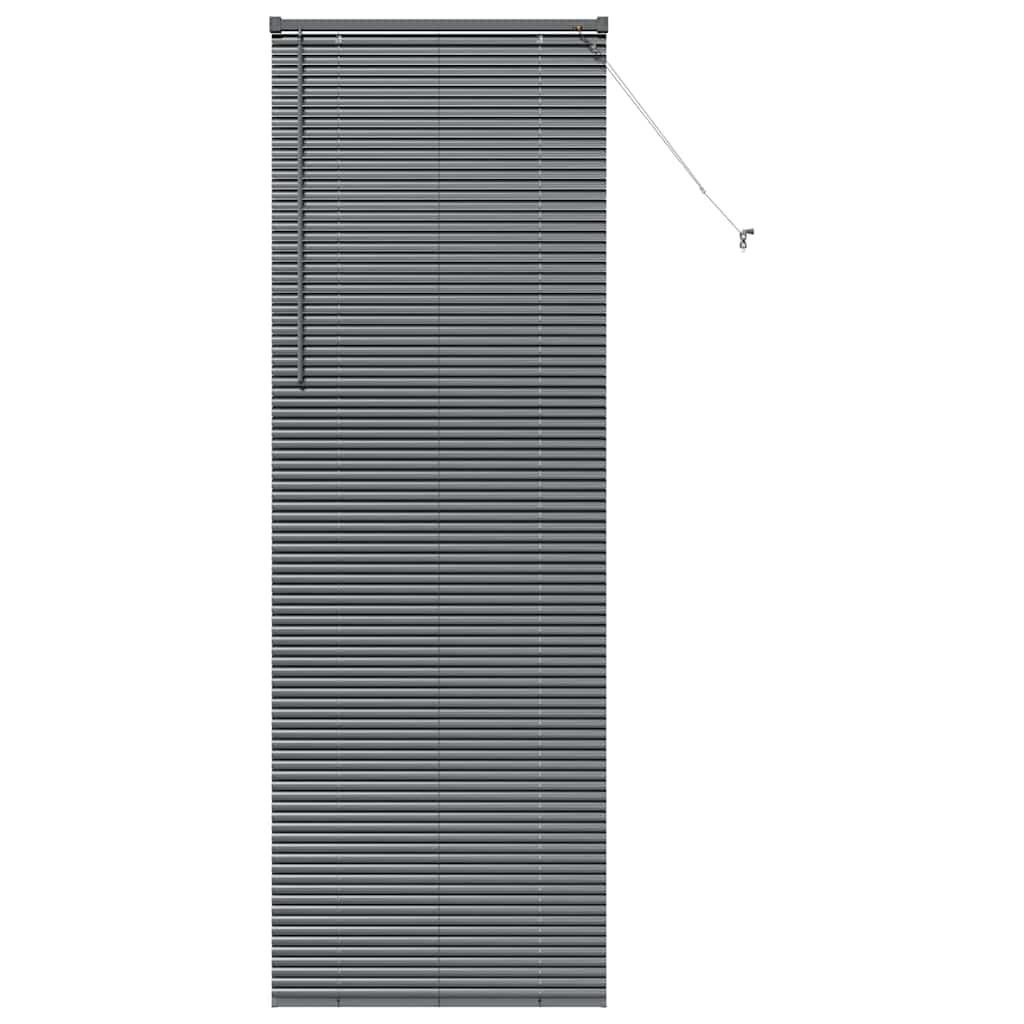 Fensterjalousie mit Vorhängen Manuell Dunkelgrau Aluminium