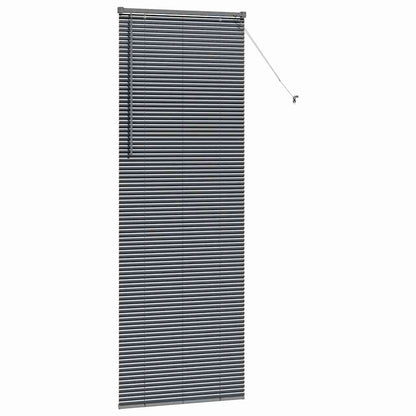 Fensterjalousie mit Vorhängen Manuell Dunkelgrau Aluminium