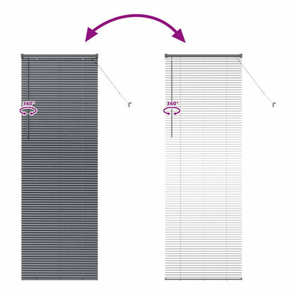 Fensterjalousie mit Vorhängen Manuell Dunkelgrau Aluminium
