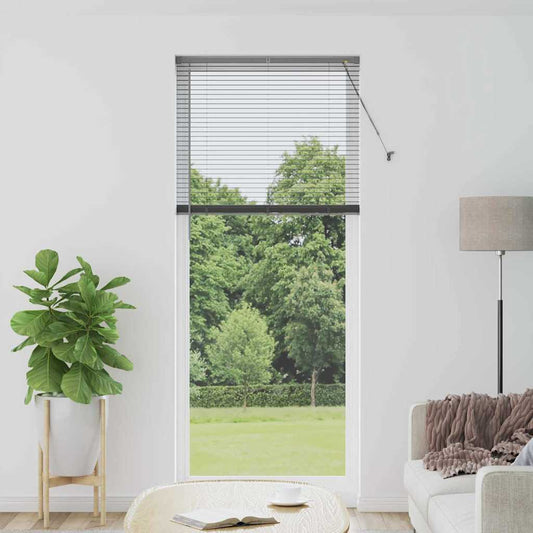 Fensterjalousie mit Vorhängen Manuell Dunkelgrau Aluminium