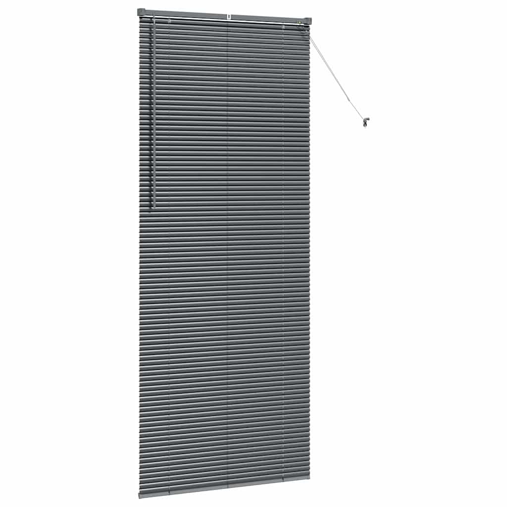 Fensterjalousie mit Vorhängen Manuell Dunkelgrau Aluminium