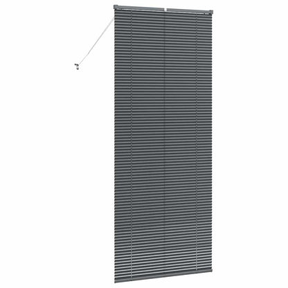 Fensterjalousie mit Vorhängen Manuell Dunkelgrau Aluminium