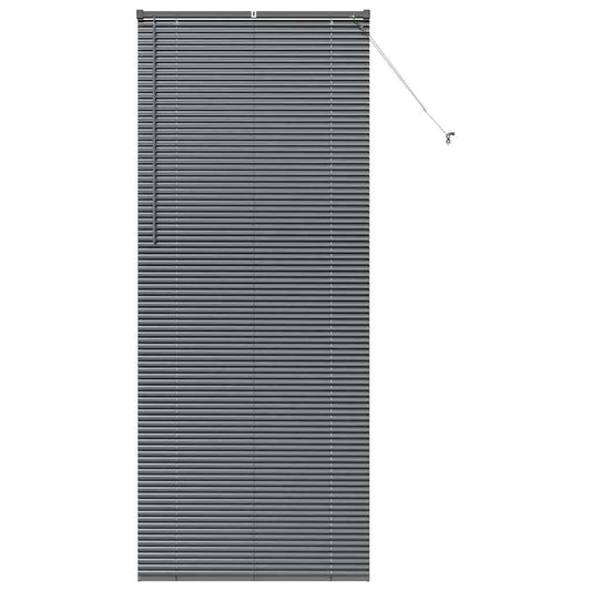 Fensterjalousie mit Vorhängen Manuell Dunkelgrau Aluminium