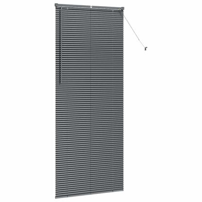 Fensterjalousie mit Vorhängen Manuell Dunkelgrau Aluminium
