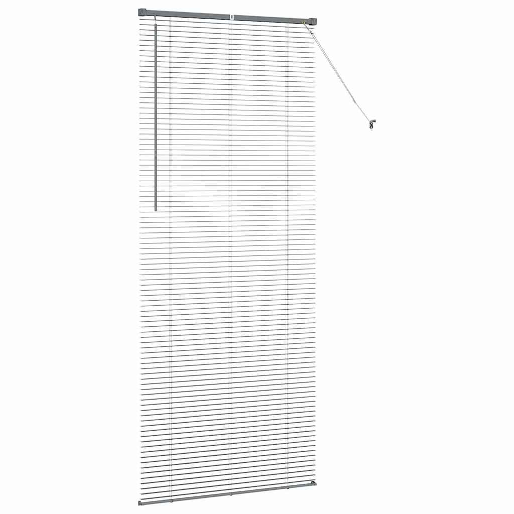 Fensterjalousie mit Vorhängen Manuell Dunkelgrau Aluminium