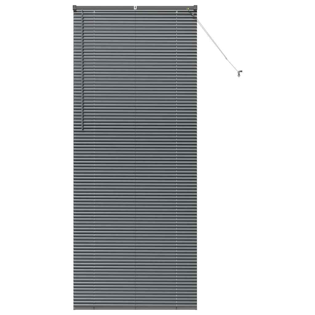 Fensterjalousie mit Vorhängen Manuell Dunkelgrau Aluminium