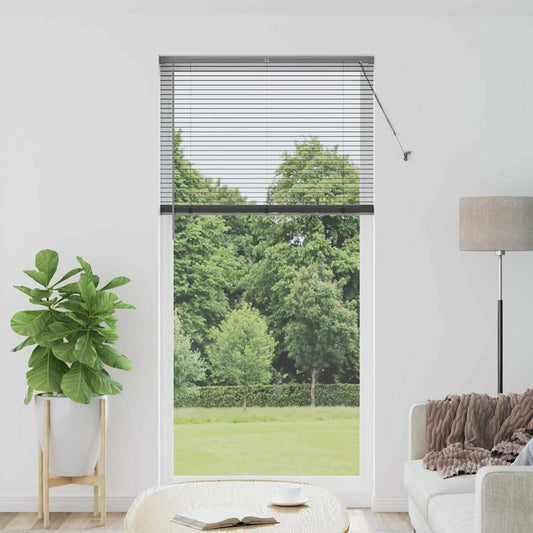 Fensterjalousie mit Vorhängen Manuell Dunkelgrau Aluminium