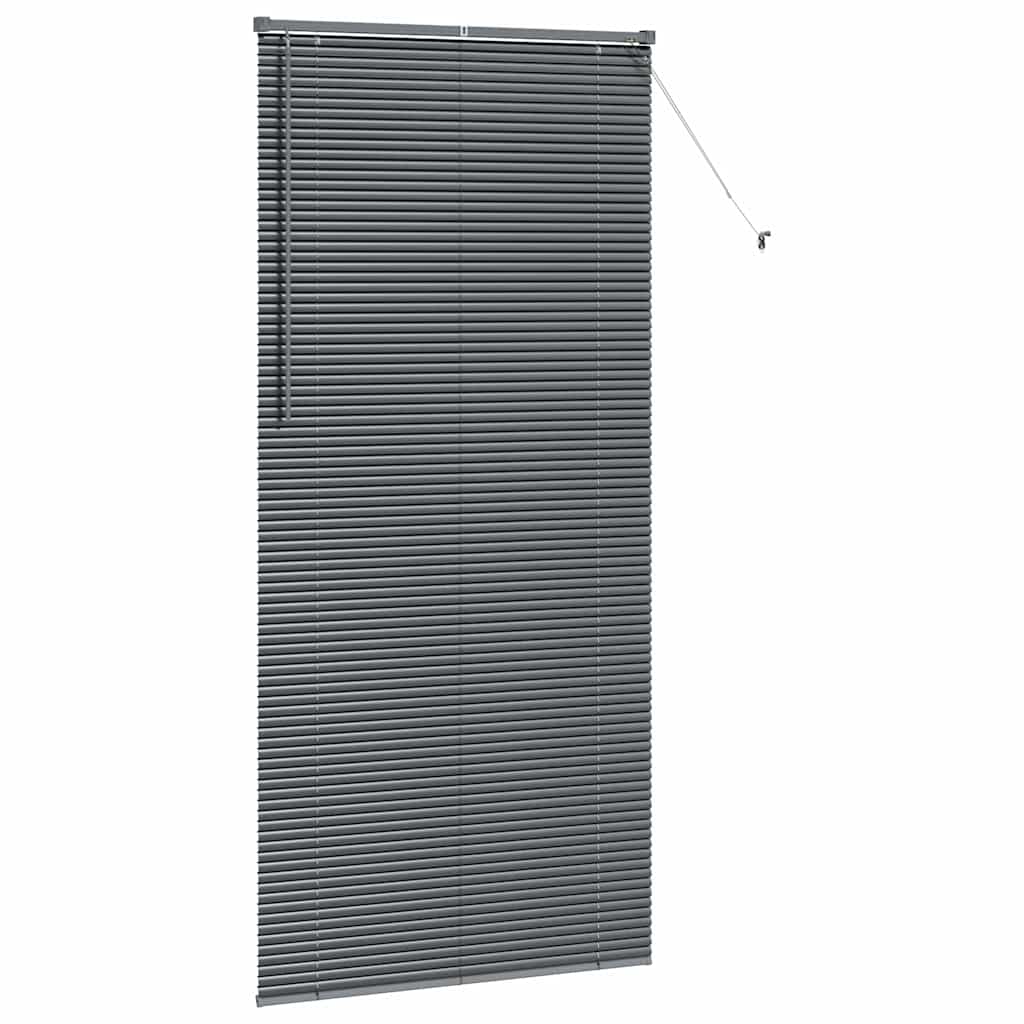 Fensterjalousie mit Vorhängen Manuell Dunkelgrau Aluminium