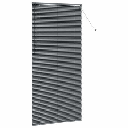 Fensterjalousie mit Vorhängen Manuell Dunkelgrau Aluminium