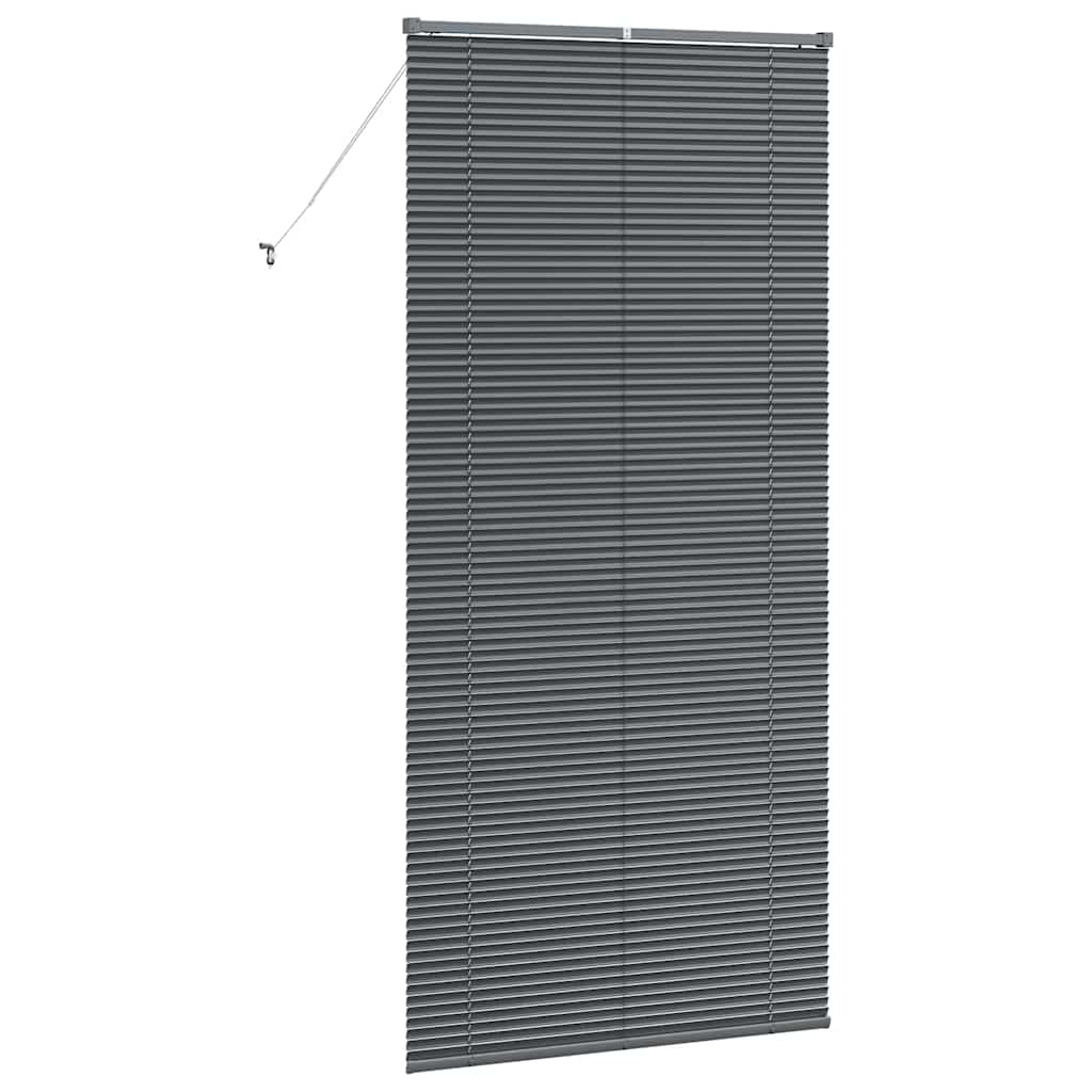 Fensterjalousie mit Vorhängen Manuell Dunkelgrau Aluminium