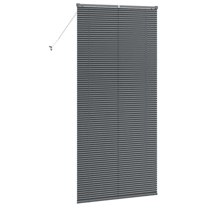 Fensterjalousie mit Vorhängen Manuell Dunkelgrau Aluminium