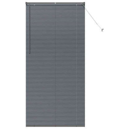 Fensterjalousie mit Vorhängen Manuell Dunkelgrau Aluminium