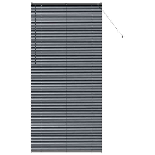 Fensterjalousie mit Vorhängen Manuell Dunkelgrau Aluminium