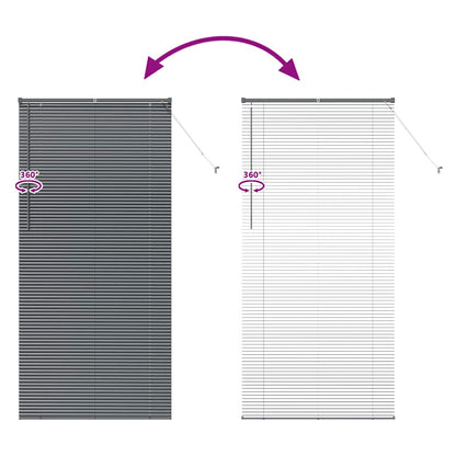 Fensterjalousie mit Vorhängen Manuell Dunkelgrau Aluminium