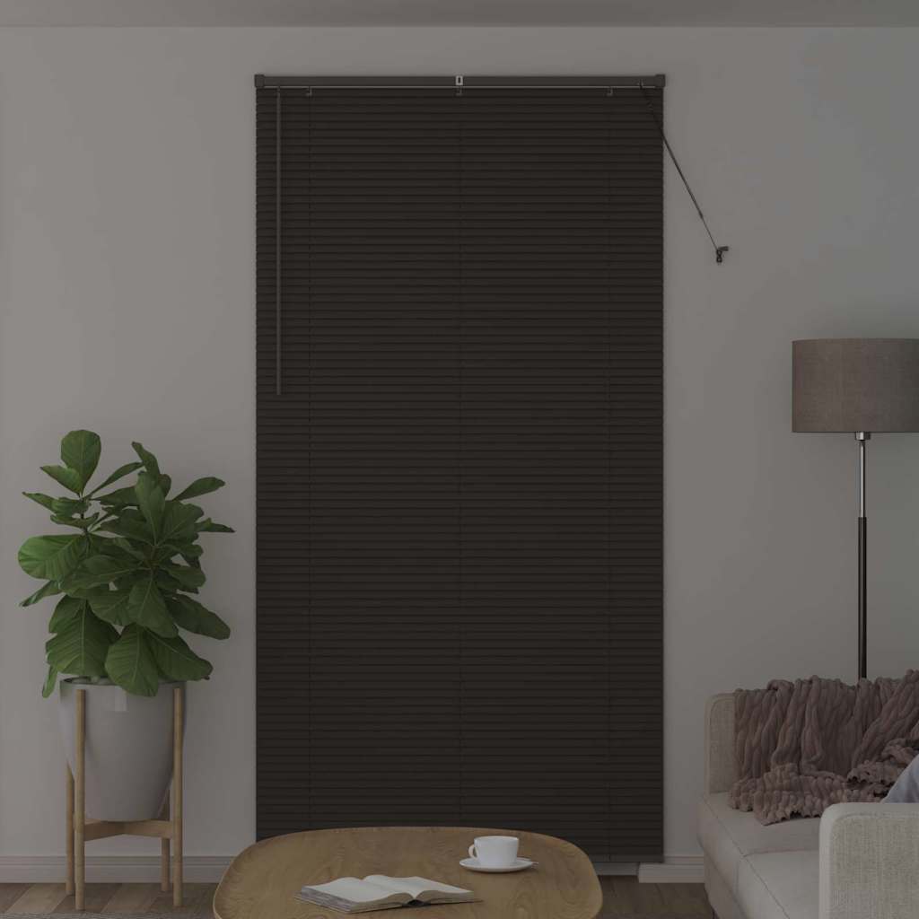 Fensterjalousie mit Vorhängen Manuell Dunkelgrau Aluminium