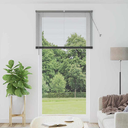 Fensterjalousie mit Vorhängen Manuell Dunkelgrau Aluminium