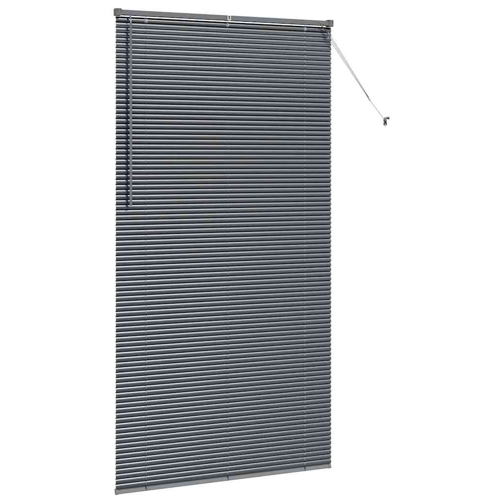 Fensterjalousie mit Vorhängen Manuell Dunkelgrau Aluminium