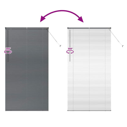 Fensterjalousie mit Vorhängen Manuell Dunkelgrau Aluminium