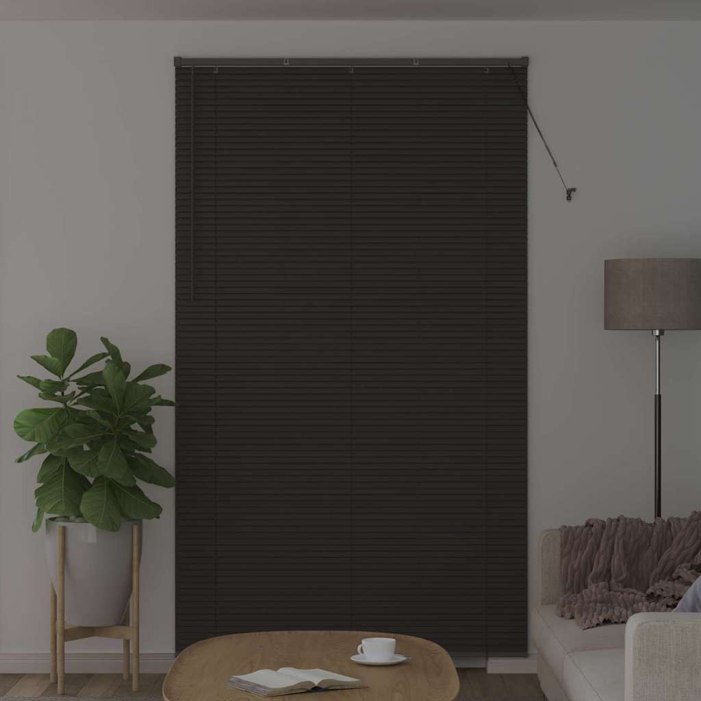 Fensterjalousie mit Vorhängen Manuell Dunkelgrau Aluminium
