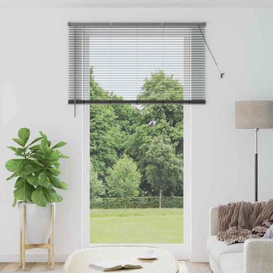 Fensterjalousie mit Vorhängen Manuell Dunkelgrau Aluminium