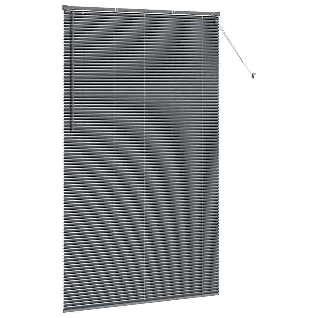 Fensterjalousie mit Vorhängen Manuell Dunkelgrau Aluminium