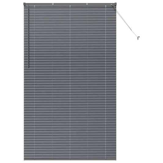 Fensterjalousie mit Vorhängen Manuell Dunkelgrau Aluminium