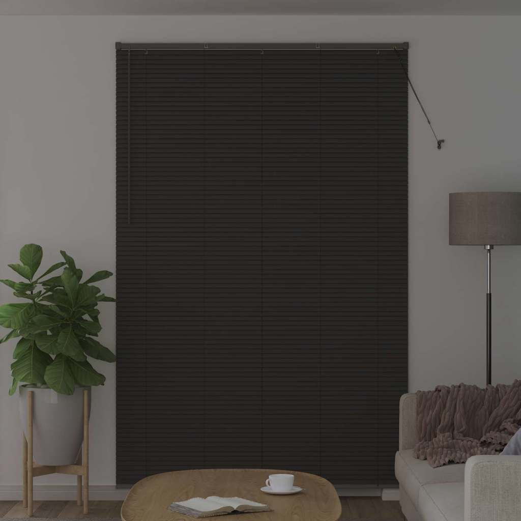 Fensterjalousie mit Vorhängen Manuell Dunkelgrau Aluminium